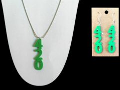 420 Earrings and Necklace Set
