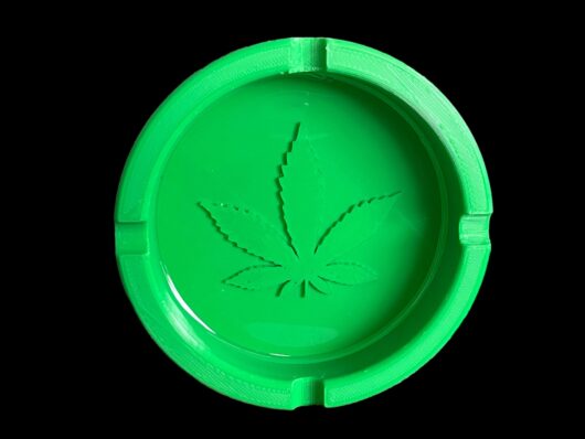 Pot Leaf Ashtray Green